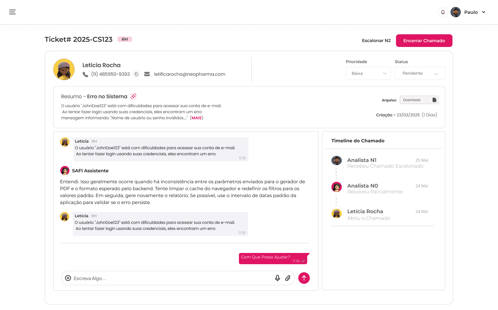 Desktop system interface mockup